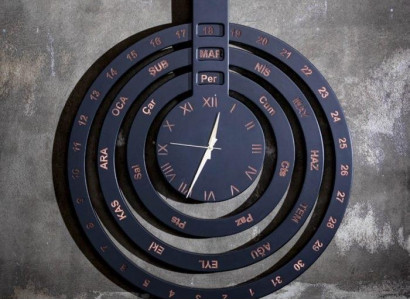 Luxurious wooden wall clock in vintage style with antique finish and pendulum